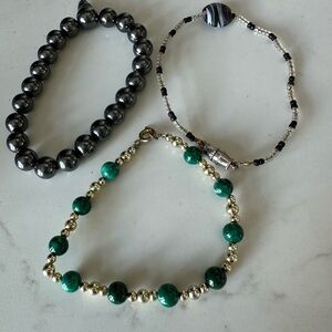 Elegant Green and Black Beaded Bracelets great for teens too!